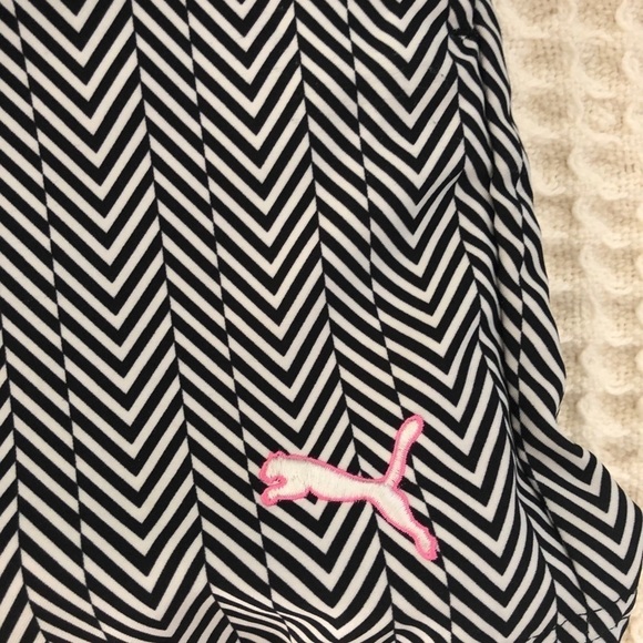 VTG Puma Novelty Graphic Chevron Golf Shorts Sz. 4 Black/White Summer Tee Off - Picture 2 of 5